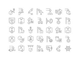 Set of linear icons of 3D Printing vector