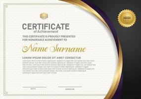 Luxury certificate template with curved line shape ornament modern pattern,diploma. Vector illustration