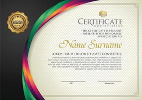 Luxury certificate template with curved line shape ornament modern pattern,diploma. Vector illustration