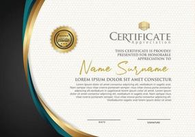 Luxury certificate template with curved line shape ornament modern pattern,diploma. Vector illustration