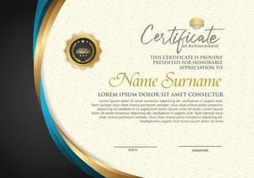 Luxury certificate template with curved line shape ornament modern pattern,diploma. Vector illustration