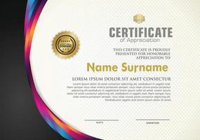 Luxury certificate template with curved line shape ornament modern pattern,diploma. Vector illustration