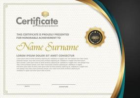 Luxury certificate template with curved line shape ornament modern pattern,diploma. Vector illustration