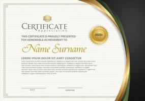 Luxury certificate template with curved line shape ornament modern pattern,diploma. Vector illustration