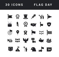 Vector Simple Icons of Flag Day