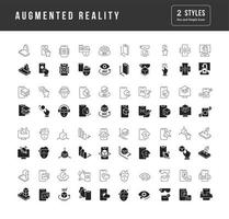 Set of simple icons of Augmented Reality vector