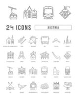 Set of linear icons of Austria vector