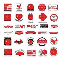 Labels of Made in China vector