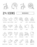 Set of linear icons of Diseases vector