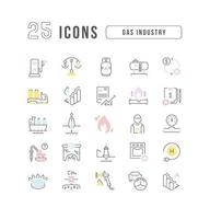 Set of linear icons of Gas Industry vector