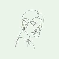 Abstract woman beauty female line art drawing vector