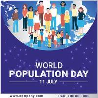 World Population Day Social Media New Post Design vector