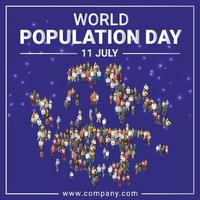 World Population Day Social Template Design vector