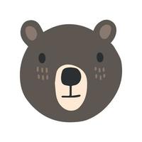 ilustración vectorial dibujada a mano de un lindo oso divertido. objetos aislados sobre fondo blanco. diseño de estilo escandinavo. concepto de vivero de impresión vector