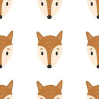 Seamless Scandinavian drawing. Vector children's background with a fox. Design for prints, shirts and posters.