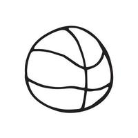 Single element of ball in doodle. Hand drawn vector illustration for cards, posters, stickers and professional design.