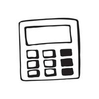 Single element of calculator in doodle set. Hand drawn vector illustration for cards, posters, stickers and professional design