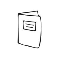 Single element of copybook in doodle. Hand drawn vector illustration for cards, posters, stickers and professional design