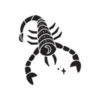 signo de símbolo con inscripción. Escorpión. imagen vectorial del signo del zodiaco para astrología y horóscopos. vector