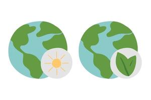 Ecology. Eco icon set Earth planet. vector