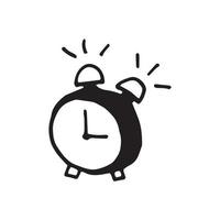 Single element of alarm clock in doodle set. Hand drawn vector illustration for cards, posters, stickers and professional design