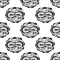 Smallpox virus seamless vector pattern. Poxvirus family, zoonotic virus. Pathogen structure isolated on white. Monkeypox, black pox. Background for web, medical sites, wallpaper, print