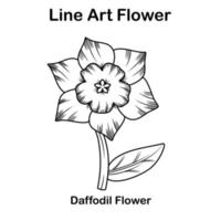 Sketch or line art daffodil flower vector