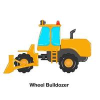vector de vehículo de construcción de bulldozer de rueda
