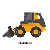 Skid steers  Construction vehicle vector