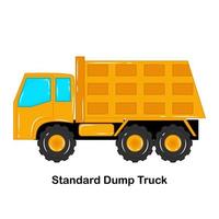 Standard dump truck Construction vehicle vector