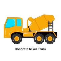 Concrete mixer truck Construction vehicle vector