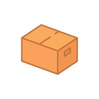 Box icon. Simple flat style. Cardboard, delivery package, parcel concept. Filled outline vector illustration design isolated on white background. EPS 10.