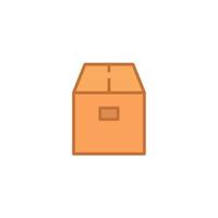 Box icon. Simple flat style. Cardboard, delivery package, parcel concept. Filled outline vector illustration design isolated on white background. EPS 10.
