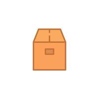 Box icon. Simple flat style. Cardboard, delivery package, parcel concept. Filled outline vector illustration design isolated on white background. EPS 10.