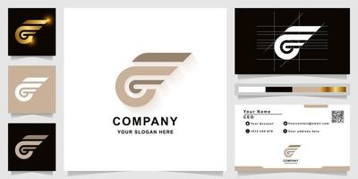 Letter F or GF monogram logo template with business card design vector