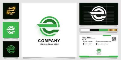 Letter e or ee monogram logo template with business card design vector