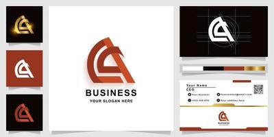 Letter AA or A monogram logo template with business card design vector