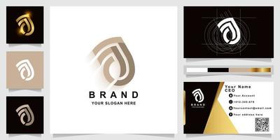 Letter aj or aa monogram logo template with business card design vector