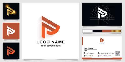 Letter N or P monogram logo template with business card design vector