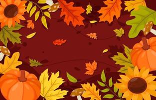 Fall Autumn Floral and Leaves Background vector