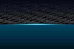 Abstract gamer background modern tech template design concept. Metallic blue and black shiny color frame on carbon fiber material texture. Vector graphic game presentation layout eps illustration