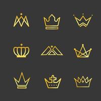 Royal Crown Icon Set vector