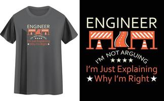 Engineer t shirt design vector