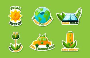 Green Technology Sticker Pack vector
