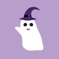 Ghost in witch hat illustration for concept design. Halloween costume. Abstract concept. Happy halloween. Vector drawing.