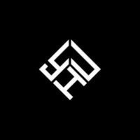 YHU letter logo design on black background. YHU creative initials letter logo concept. YHU letter design. vector