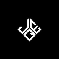 diseño de logotipo de letra jqe sobre fondo negro. concepto de logotipo de letra de iniciales creativas jqe. diseño de letras jqe. vector