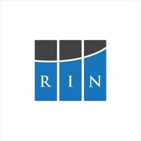 diseño de la letra rin.diseño del logotipo de la letra rin sobre fondo blanco. concepto de logotipo de letra de iniciales creativas de rin. diseño de la letra rin.diseño del logotipo de la letra rin sobre fondo blanco. r vector