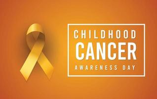 International childhood cancer symbol, Background with gold ribbon vector