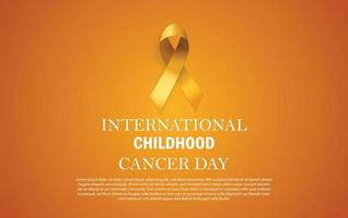 símbolo internacional del cáncer infantil, fondo con cinta dorada vector